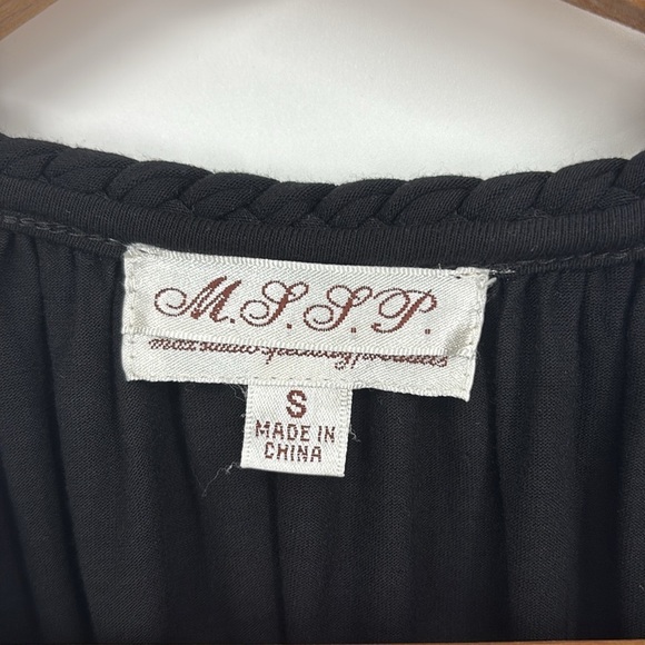 Max Studio Halter Cross Front Tank Top Women’s Size Small in Black - Picture 3 of 8